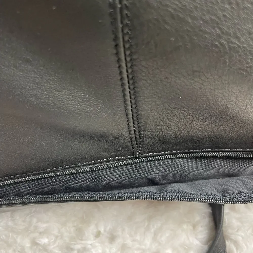 Bellino Black Soft Leather Business office Bag Adjustable Strap
